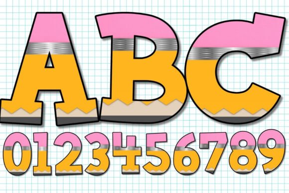 Back-to-School Charm: Pencil Alphabet PNG Set for Creative Projects