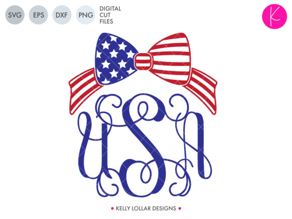 Celebrate in Style: The American Flag Bow Monogram SVG