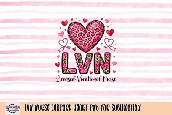 Celebrate Nursing with a Trendy Leopard Heart PNG Design