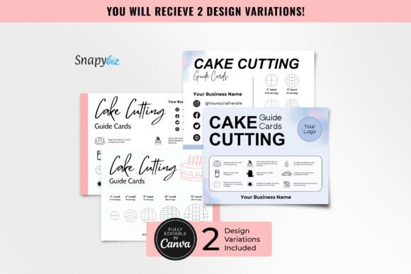 Editable Cake Care Cutting Guide Cards: A Baker's Essential Tool