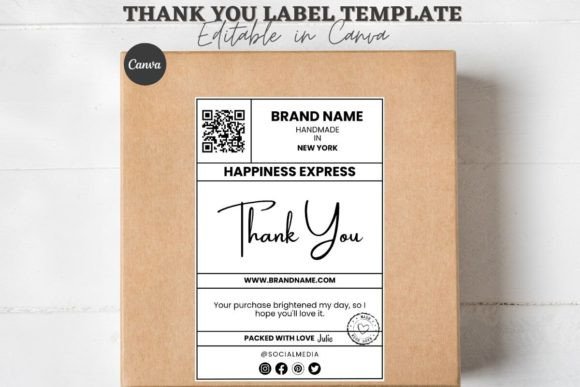 Editable Shipping Packaging Canva Label: Elevate Your Brand