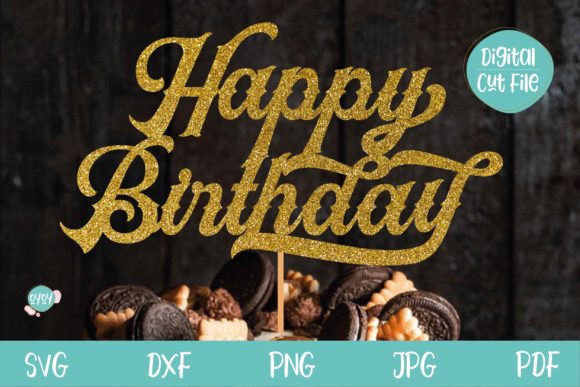 Elegant Birthday Cake Topper SVG: A Versatile Design Asset