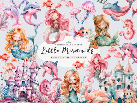 Enchanting Little Mermaid PNG & Cute Mermaid Clipart Collection