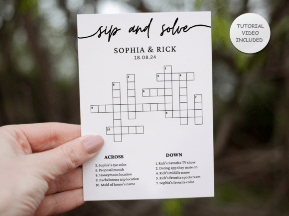 Engage Guests with a Custom Wedding Crossword Puzzle