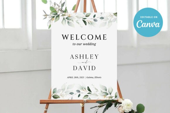 Greenery Wedding Welcome Sign Template: A Breath of Fresh Air for Your Event Decor