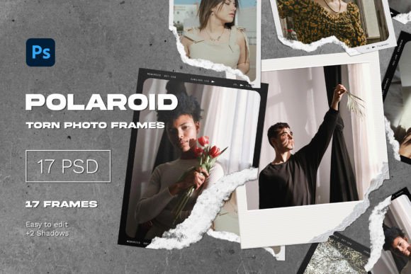 Instant Charm: Elevate Your Visuals with Polaroid Torn Photo Frames