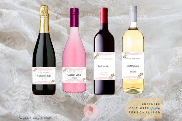 Toast to Style: Bridal Shower Champagne & Wine Label Templates